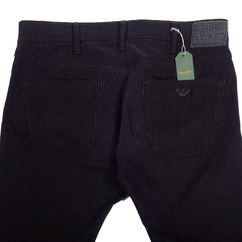 Armani Black Pinstriped 5 Pocket Trousers