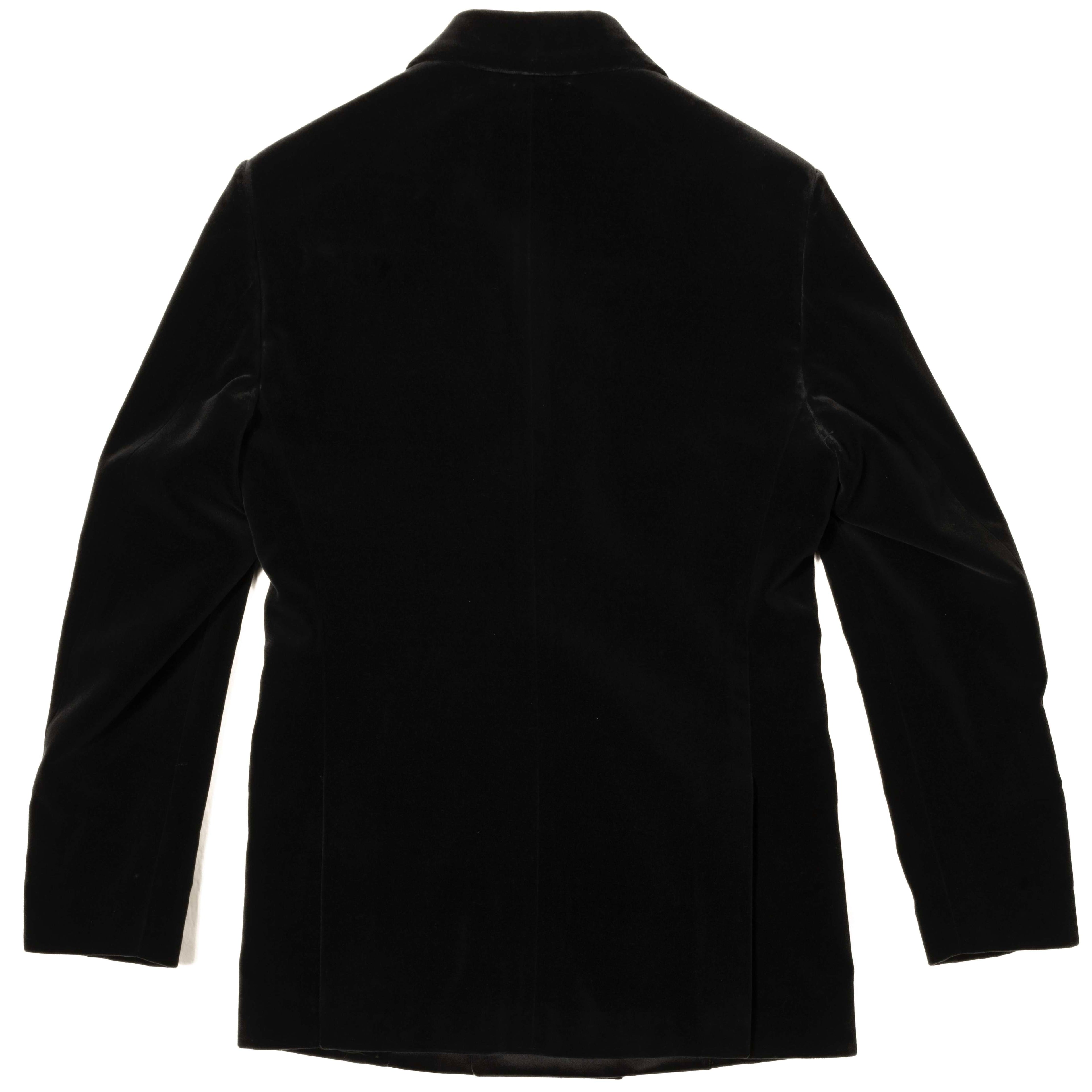 Est Retail Price 20 000 SEK -Neapolitan Hand Tailored Black Velvet Double Breasted Tuxedo Suit Sz 46