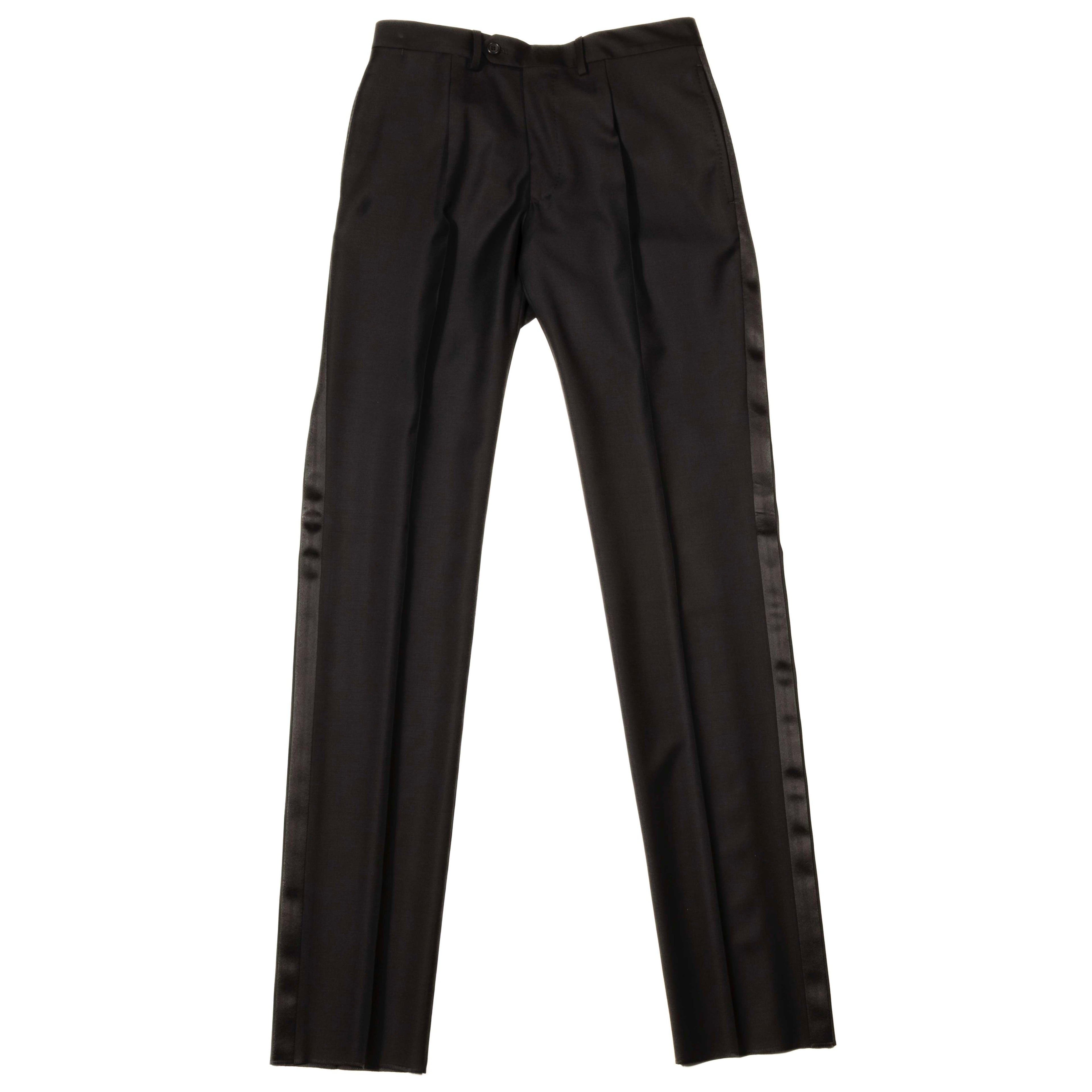 Est Retail Price 20 000 SEK -Neapolitan Hand Tailored  Black Velvet Double Breasted Tuxedo Suit Sz 50