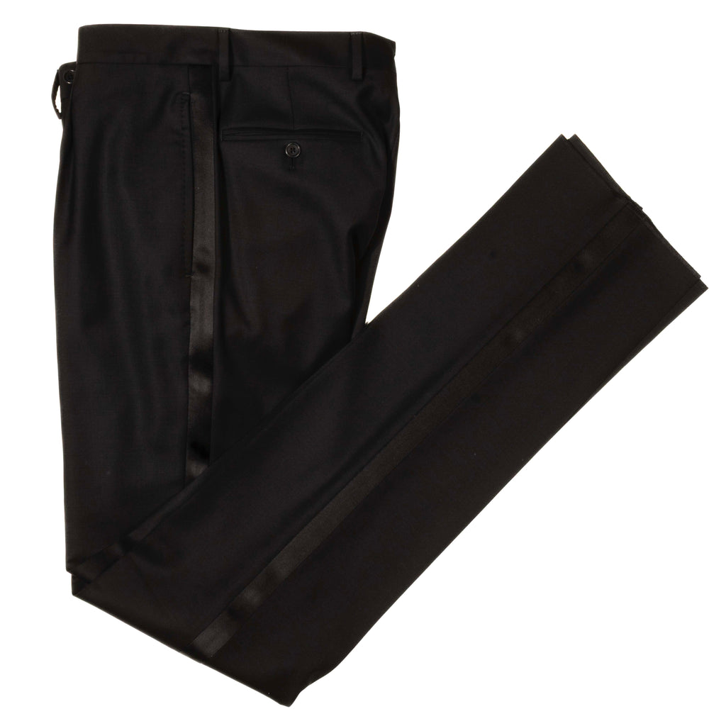 Est Retail Price 20 000 SEK -Neapolitan Hand Tailored  Black Velvet Double Breasted Tuxedo Suit Sz 50