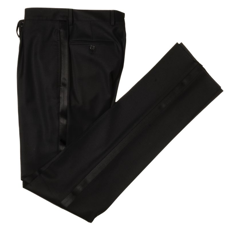 Est Retail Price 20 000 SEK -Neapolitan Hand Tailored Black Velvet Double Breasted Tuxedo Suit Sz 46