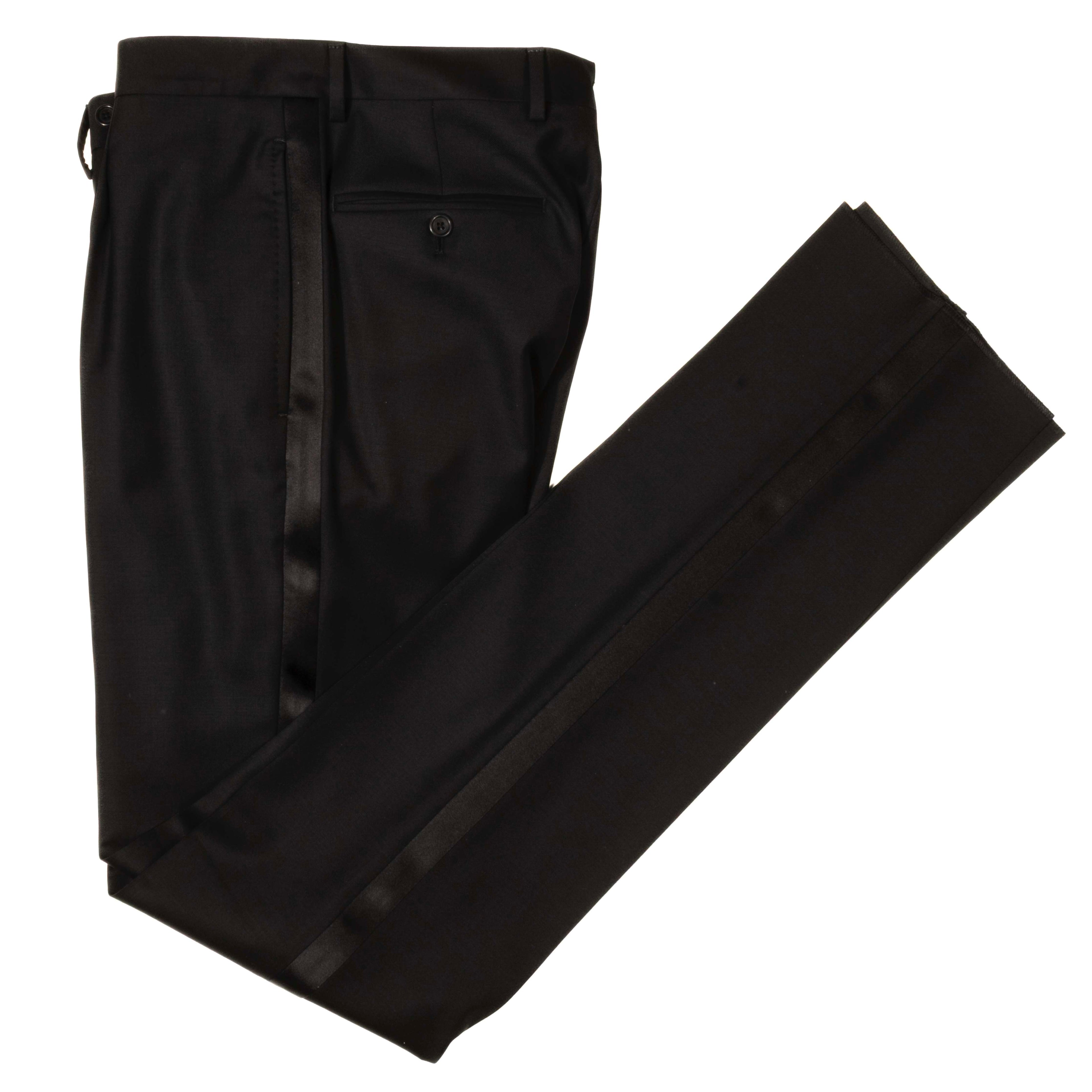 Est Retail Price 20 000 SEK -Neapolitan Hand Tailored  Black Velvet Double Breasted Tuxedo Suit Sz 52