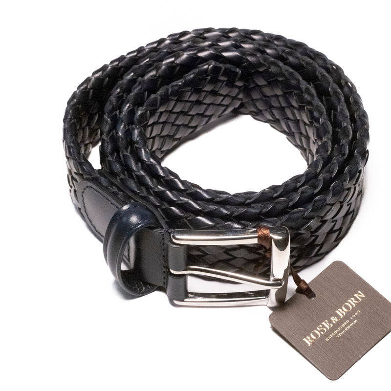 Rose & Born Navy Braided Belt 100 cm