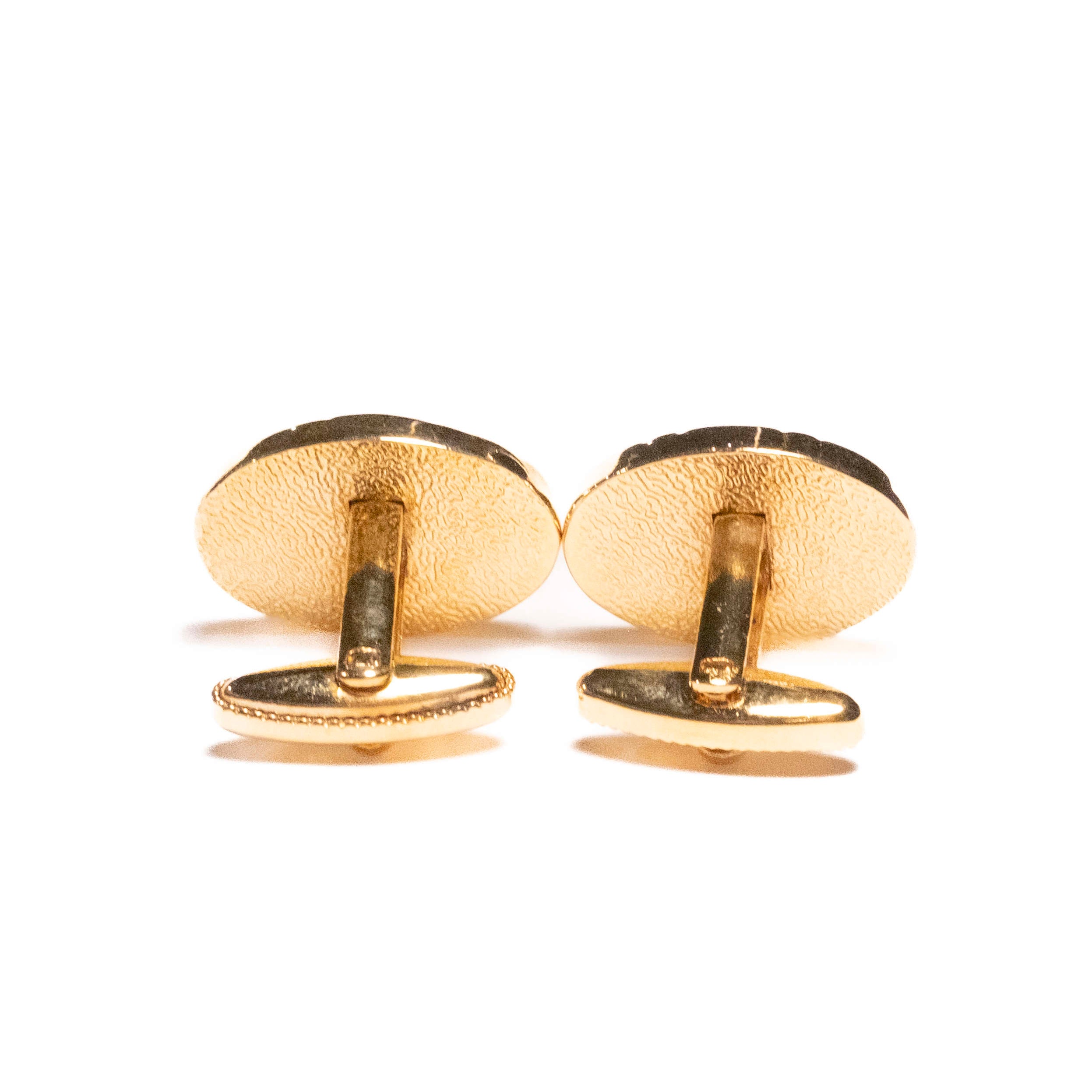 Gold Colored Striped Cufflinks