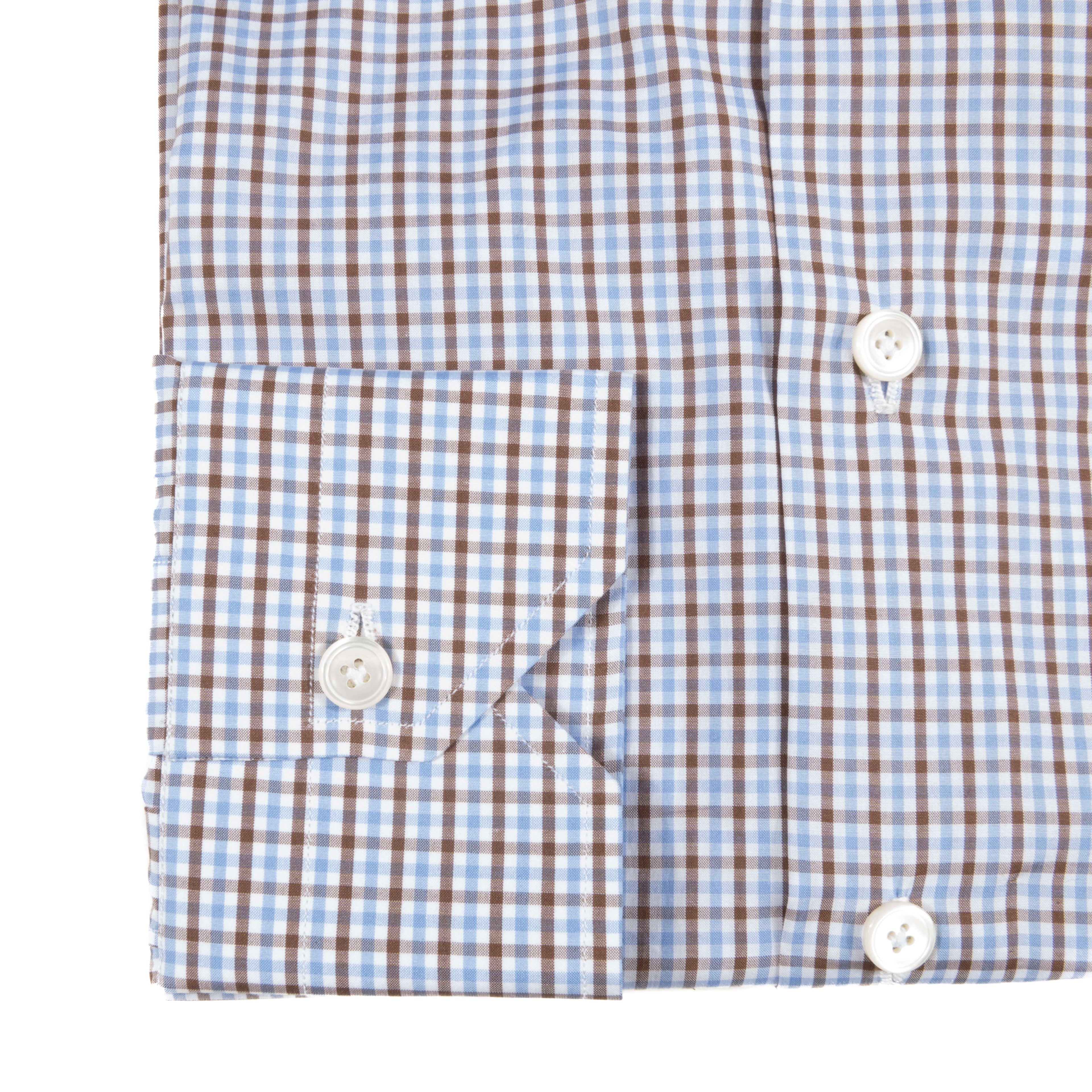 Blue & Brown Check Buttondown Shirt 38