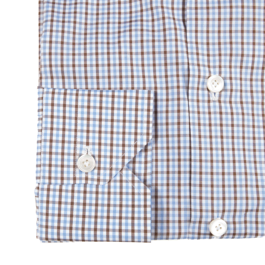 Blue & Brown Check Buttondown Shirt 38