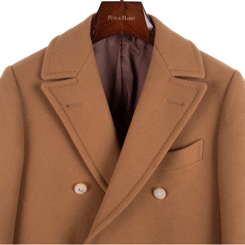 Camel Double Breasted Winter Coat