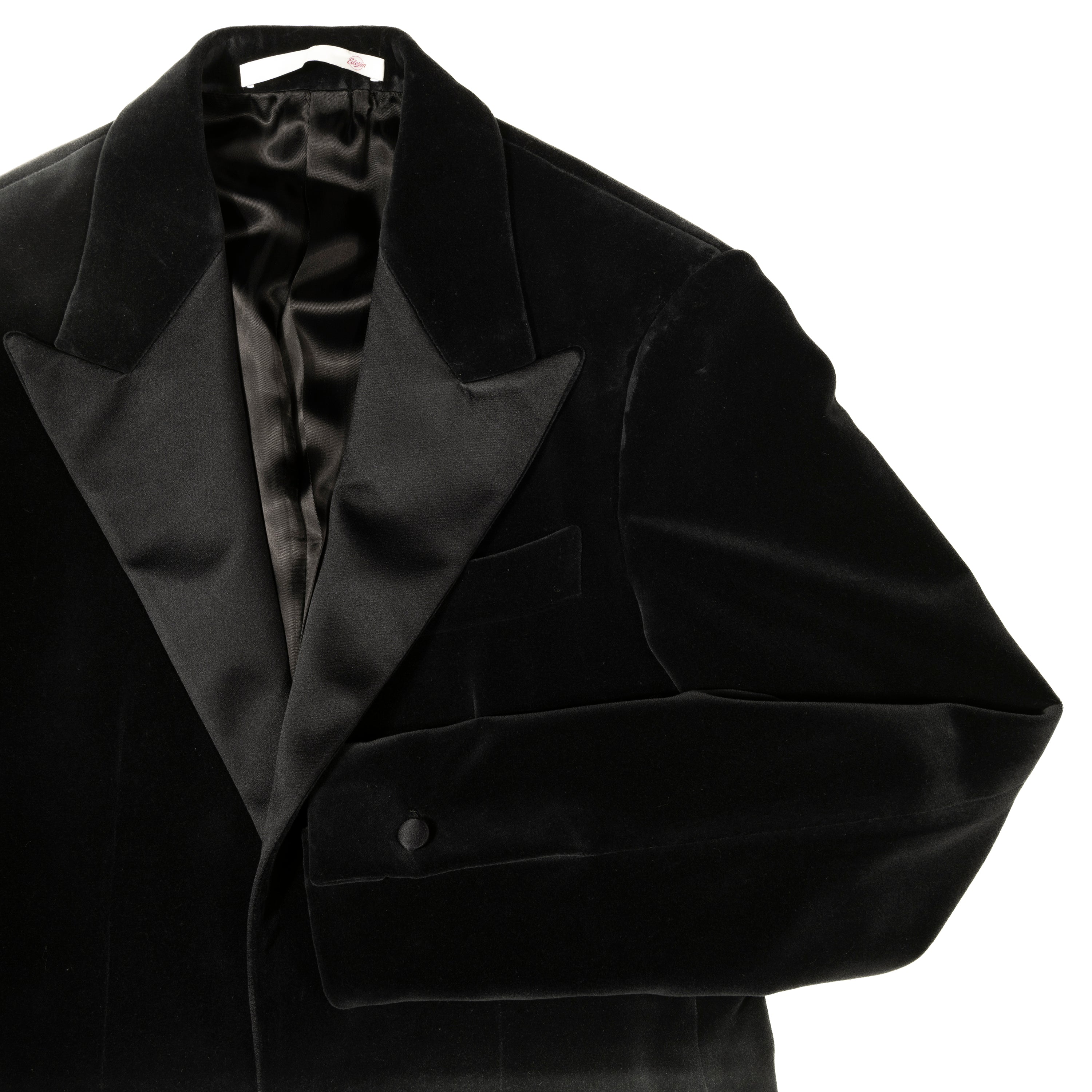 Neapolitan Hand Tailored Black Velvet Tuxedo Dinner Jacket Sz 48