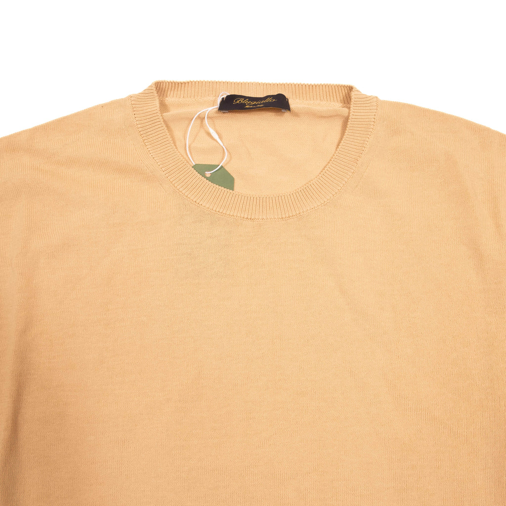 Blugiallo Camel Coloured Knit Cotton Sweater