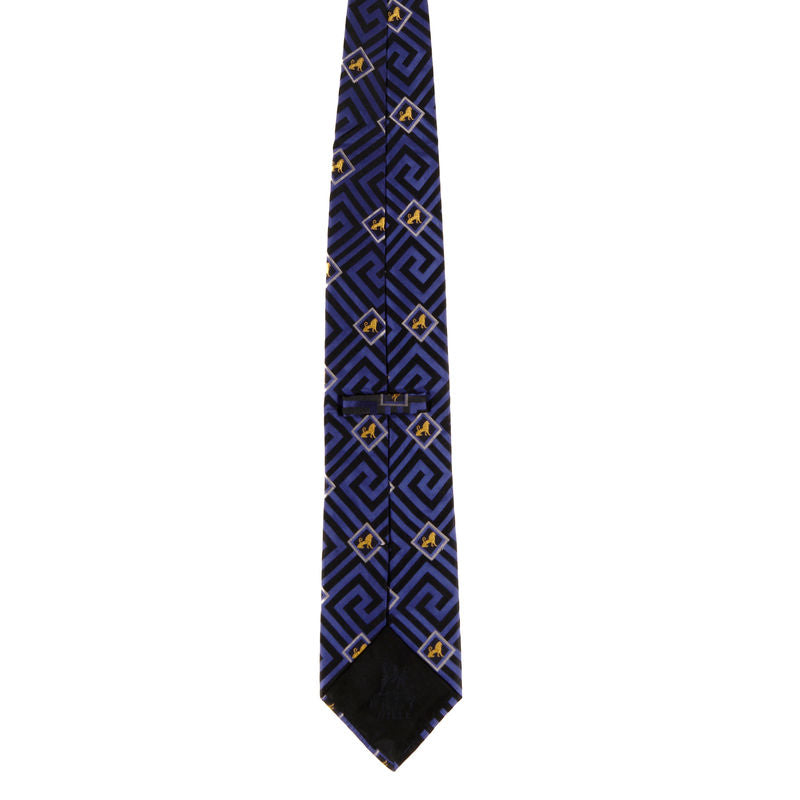Frey Wille Blue Zig Zag Pattern Tie with Lions
