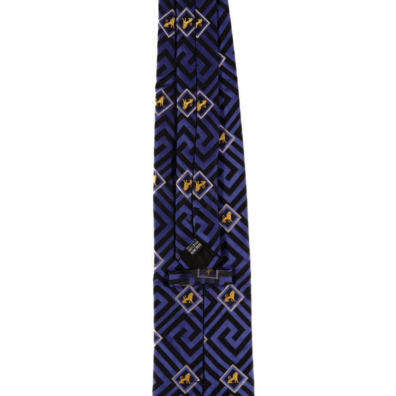 Frey Wille Blue Zig Zag Pattern Tie with Lions