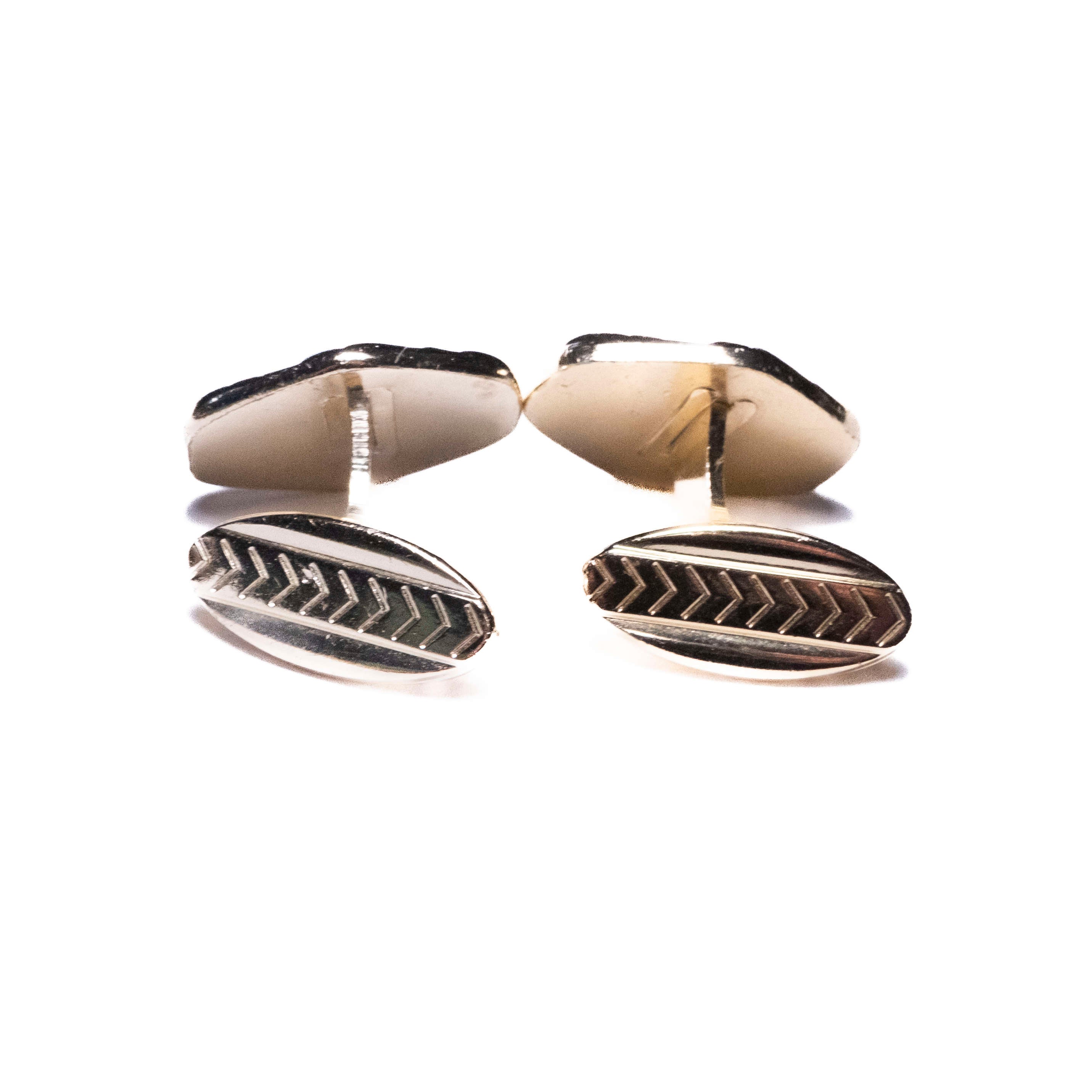 Silver Colored Patterned Cufflinks