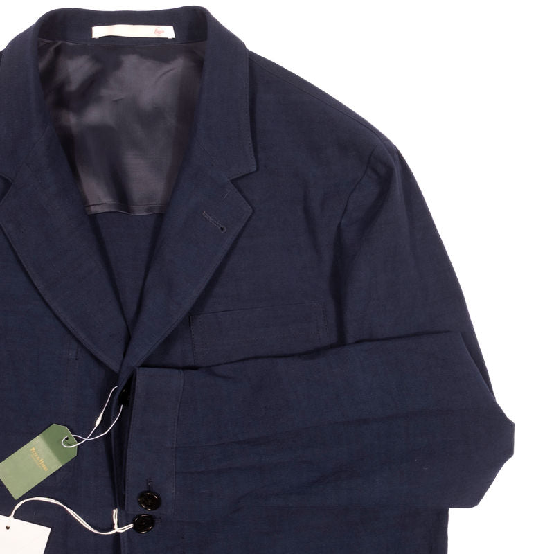 Neapolitan Tailored Navy Linen Utility Jacket