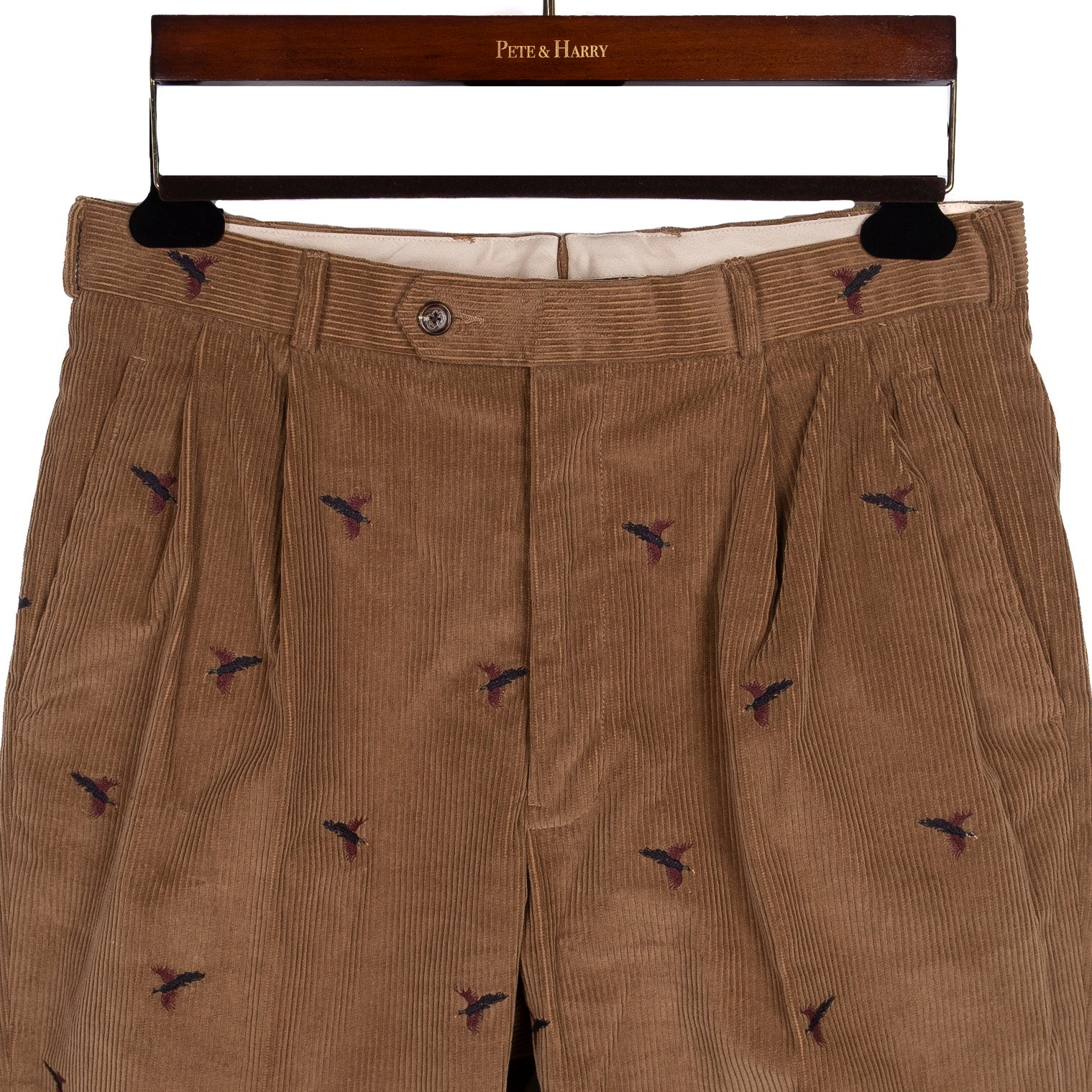 Brown Corduroy Pheasant Patterned Trousers