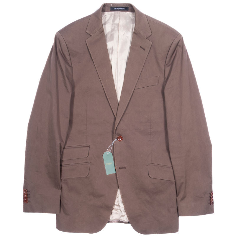Oscar Jacobson Brown Cotton Suit Sz 48