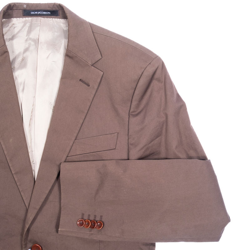 Oscar Jacobson Brown Cotton Suit Sz 48
