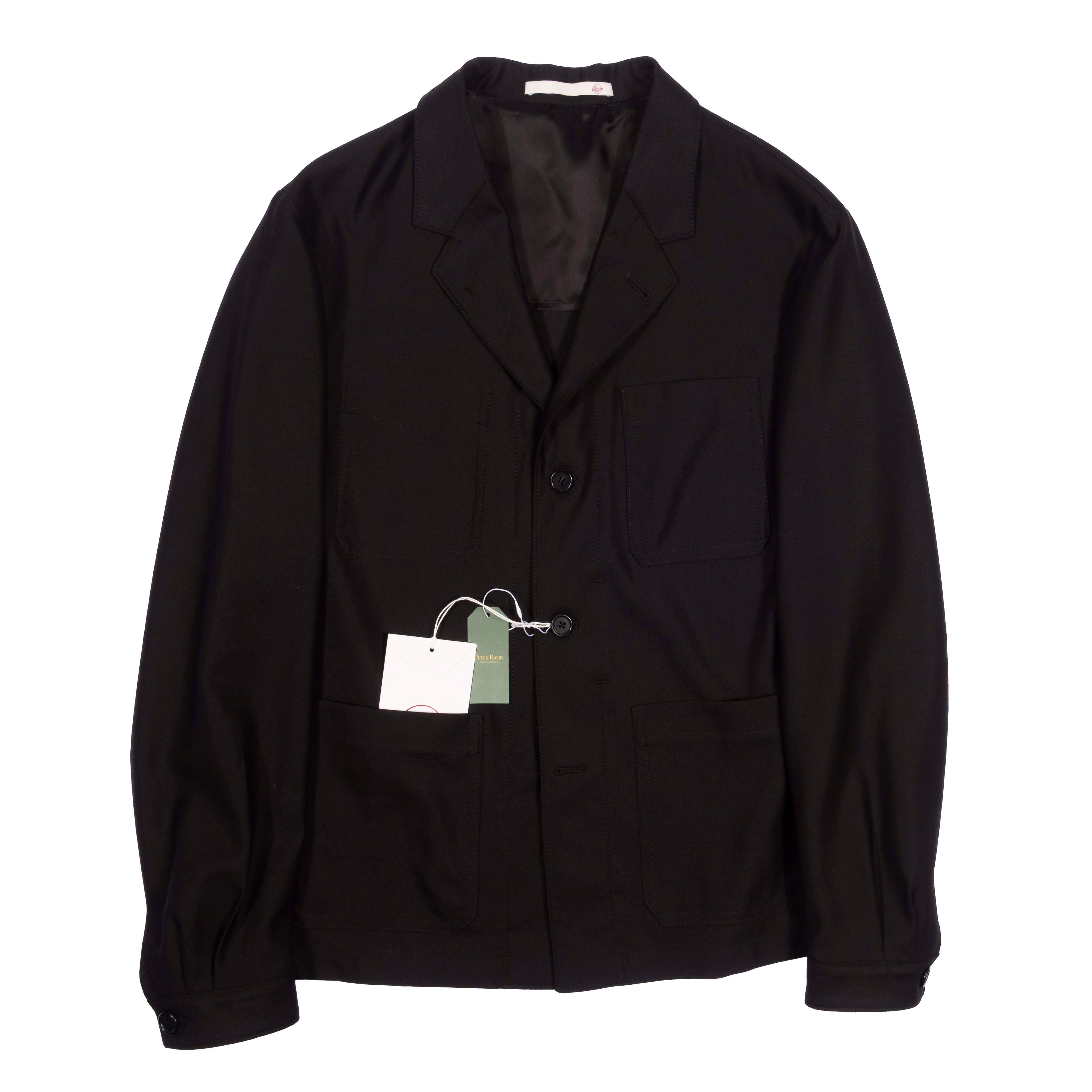 Neapolitan Hand Tailored Black Utility Jacket Sz 54