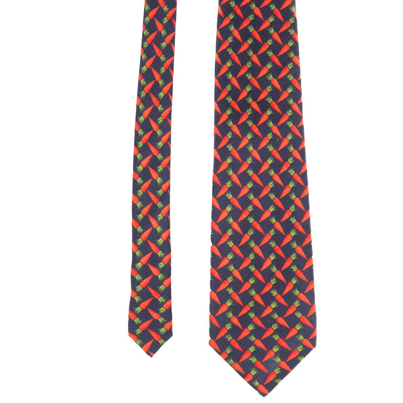 Balmain Black with Carrot Print Tie
