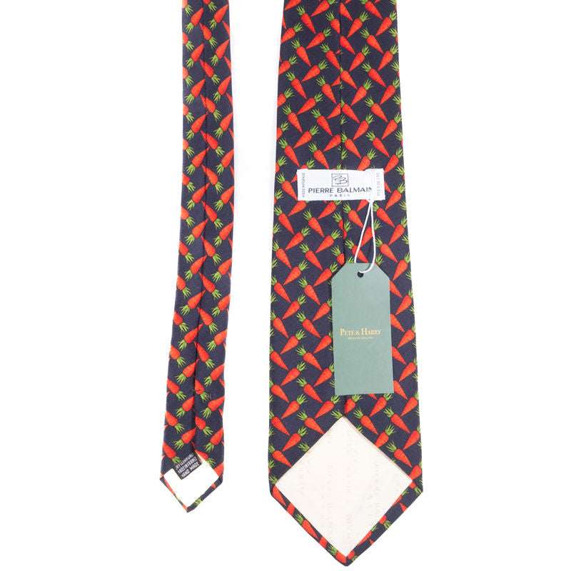 Balmain Black with Carrot Print Tie