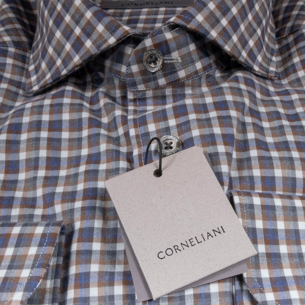 Brown and Blue Check Shirt 39