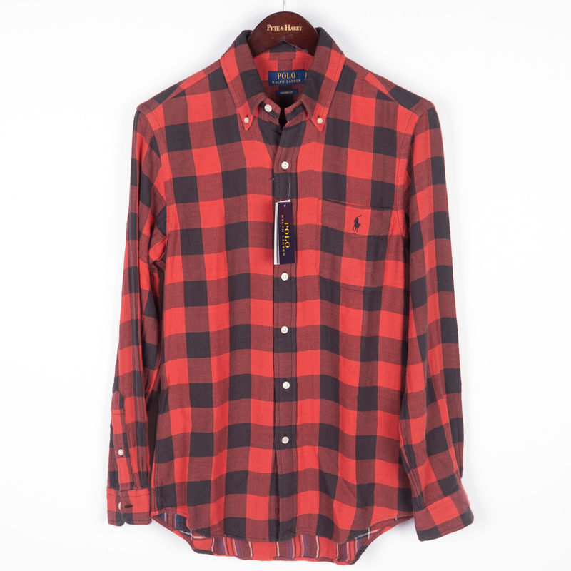 Red Checked Buttondown Flannel Shirt