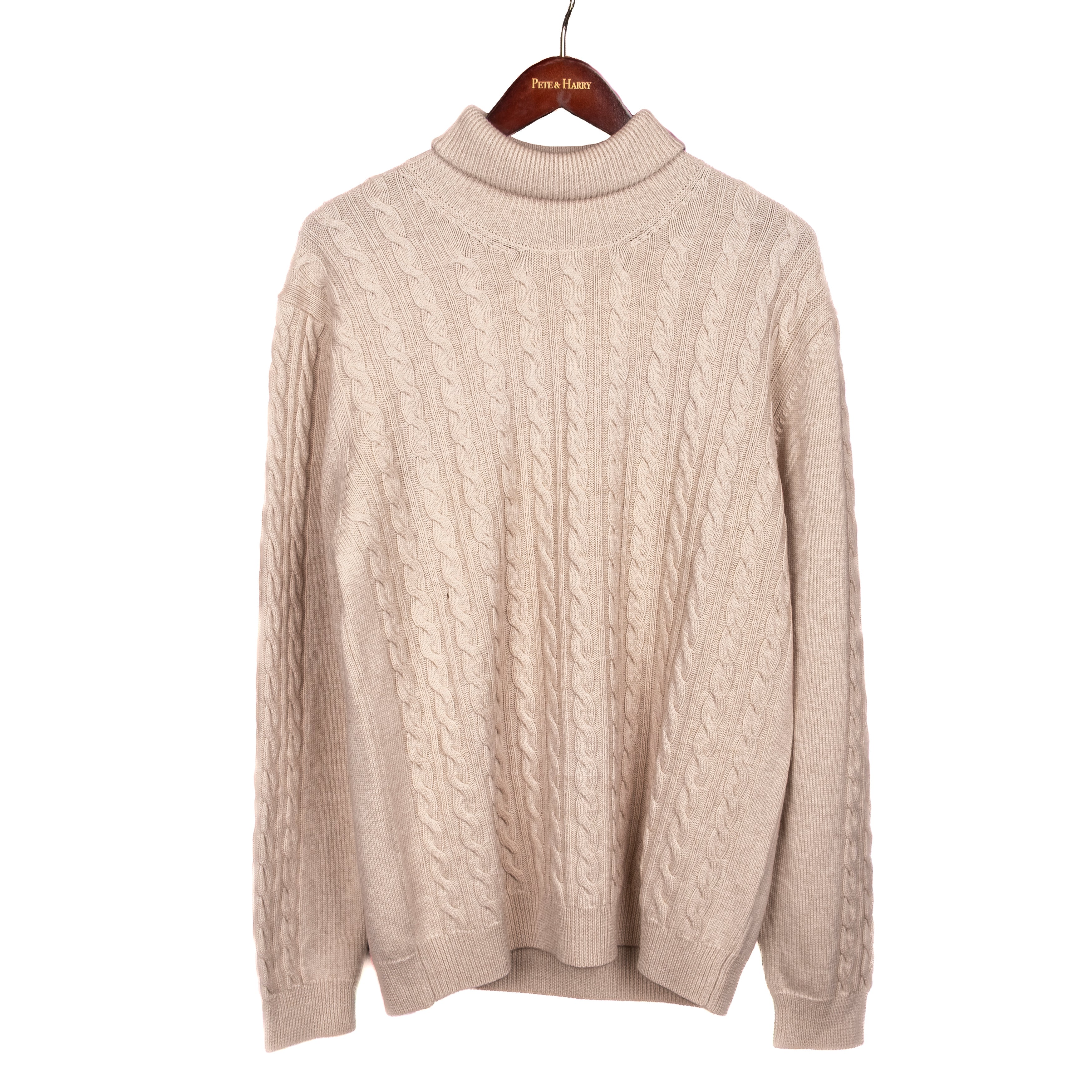 Off White Cable Knit Turtleneck