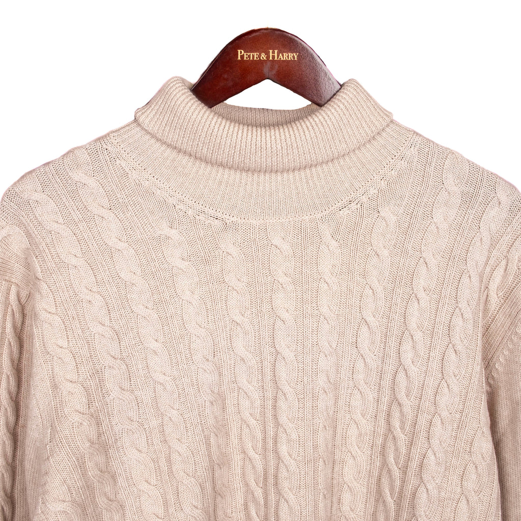 Off White Cable Knit Turtleneck