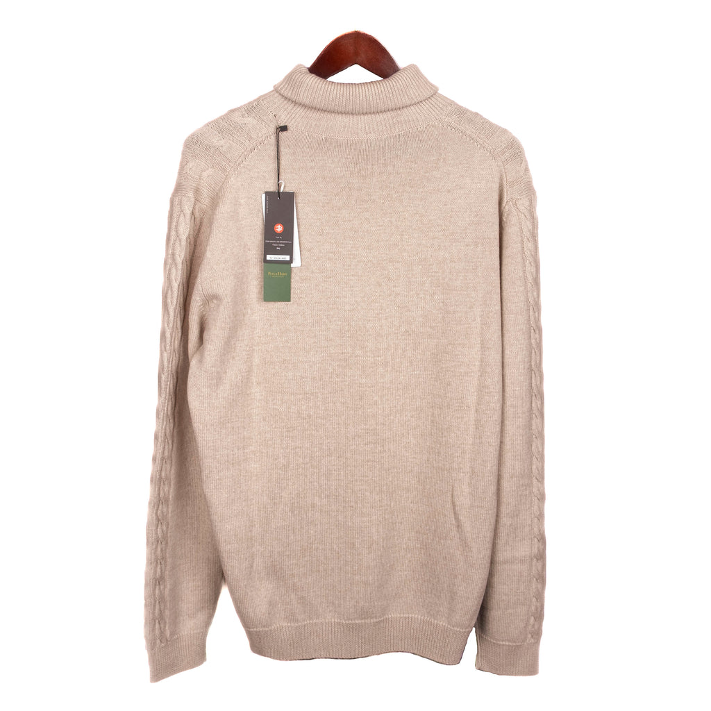 Off White Cable Knit Turtleneck