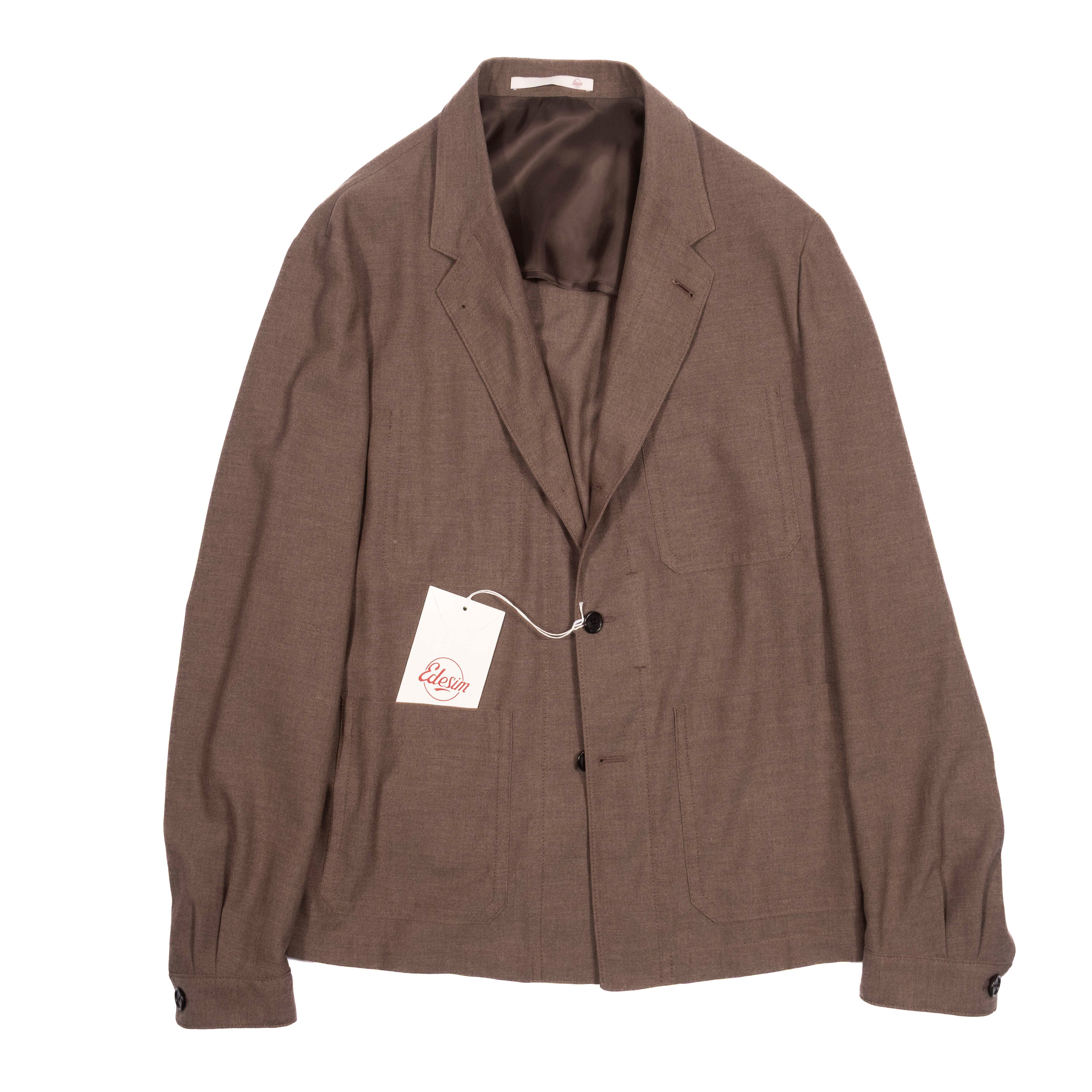 Neapolitan Hand Tailored Brown Utility Jacket 48