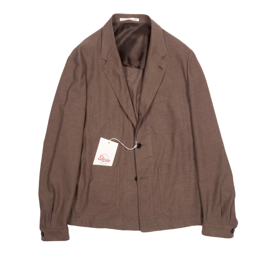 Neapolitan Hand Tailored Brown Utility Jacket, Sz 52
