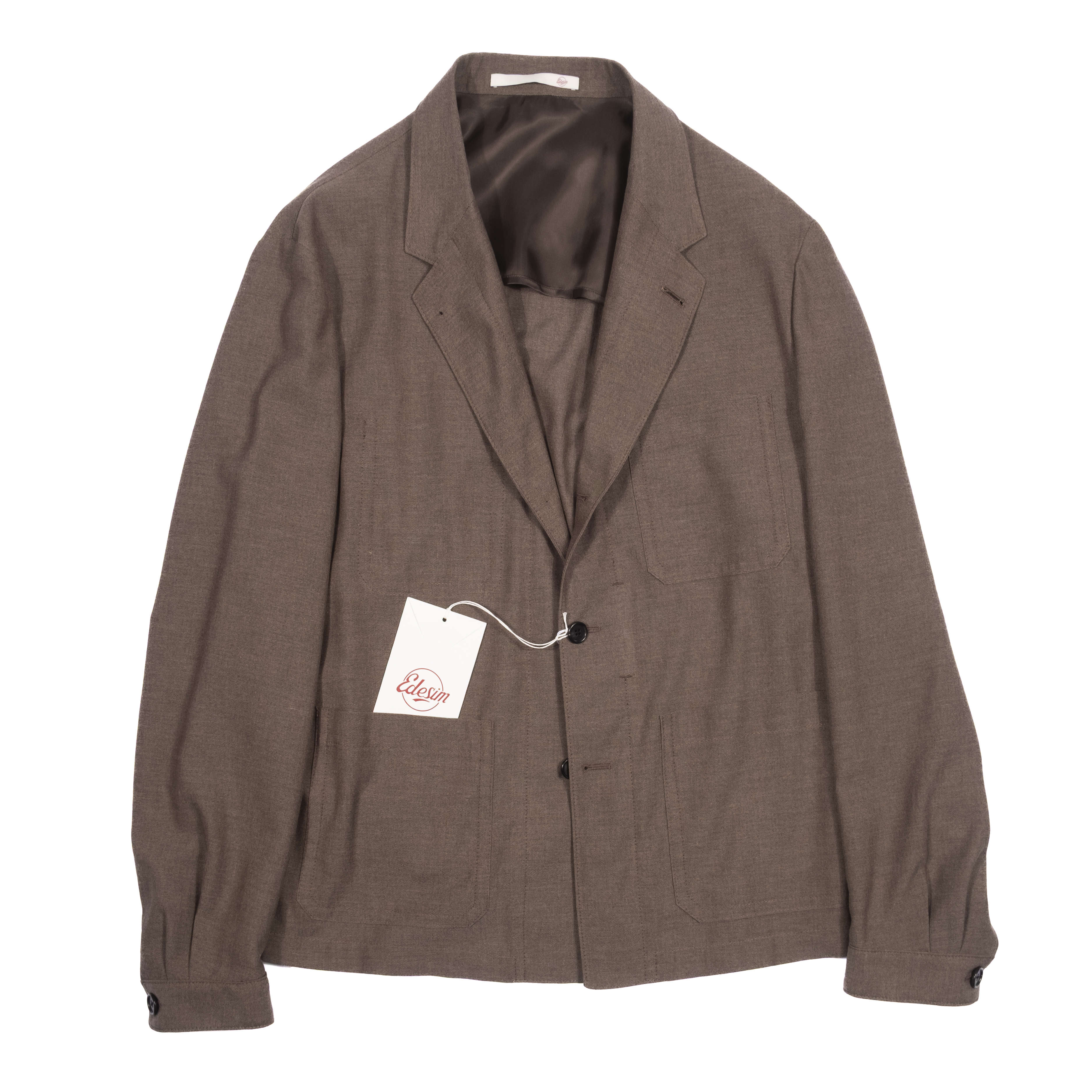 Neapolitan Hand Tailored Brown Utility Jacket 48