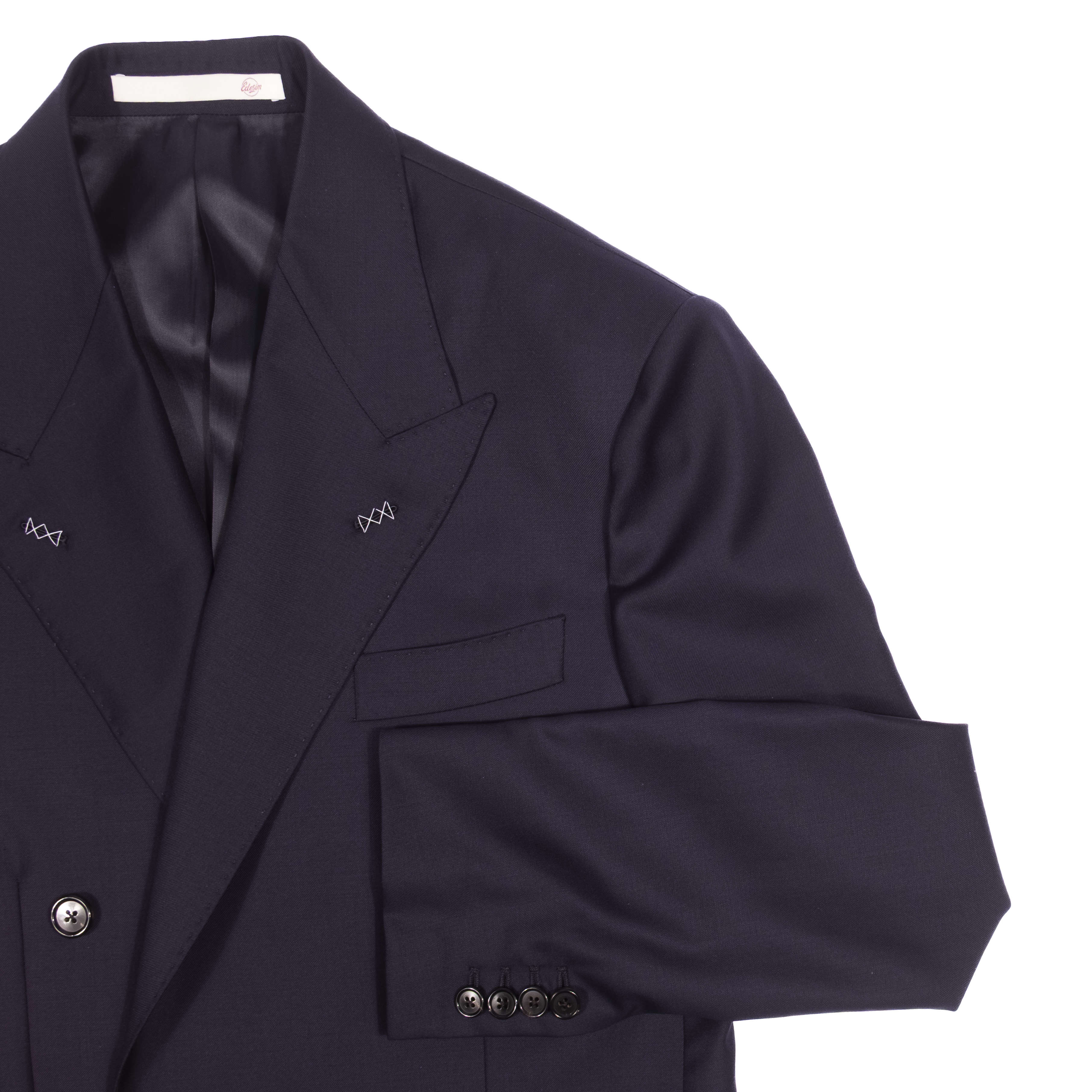 Neapolitan Hand Tailored Drapers Navy Double Breasted Sport Coat Sz 48