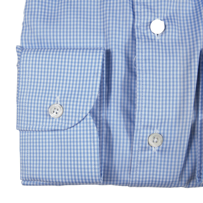 Light Blue Gingham Business Shirt 43