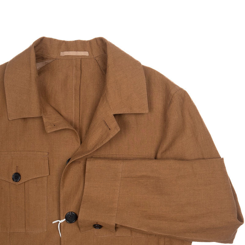Neapolitan Tailored Brown Safari Jacket Sz 50