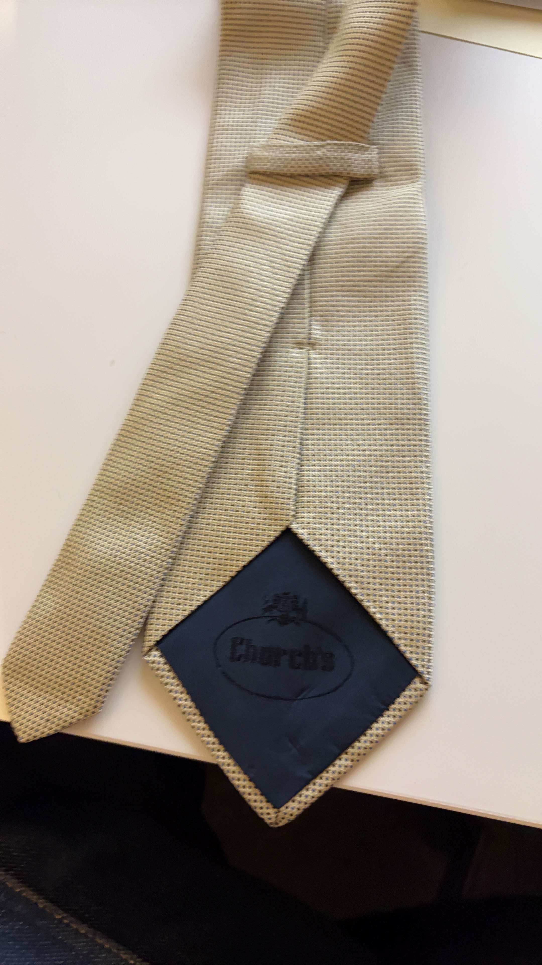 Pale Yellow Checked Tie