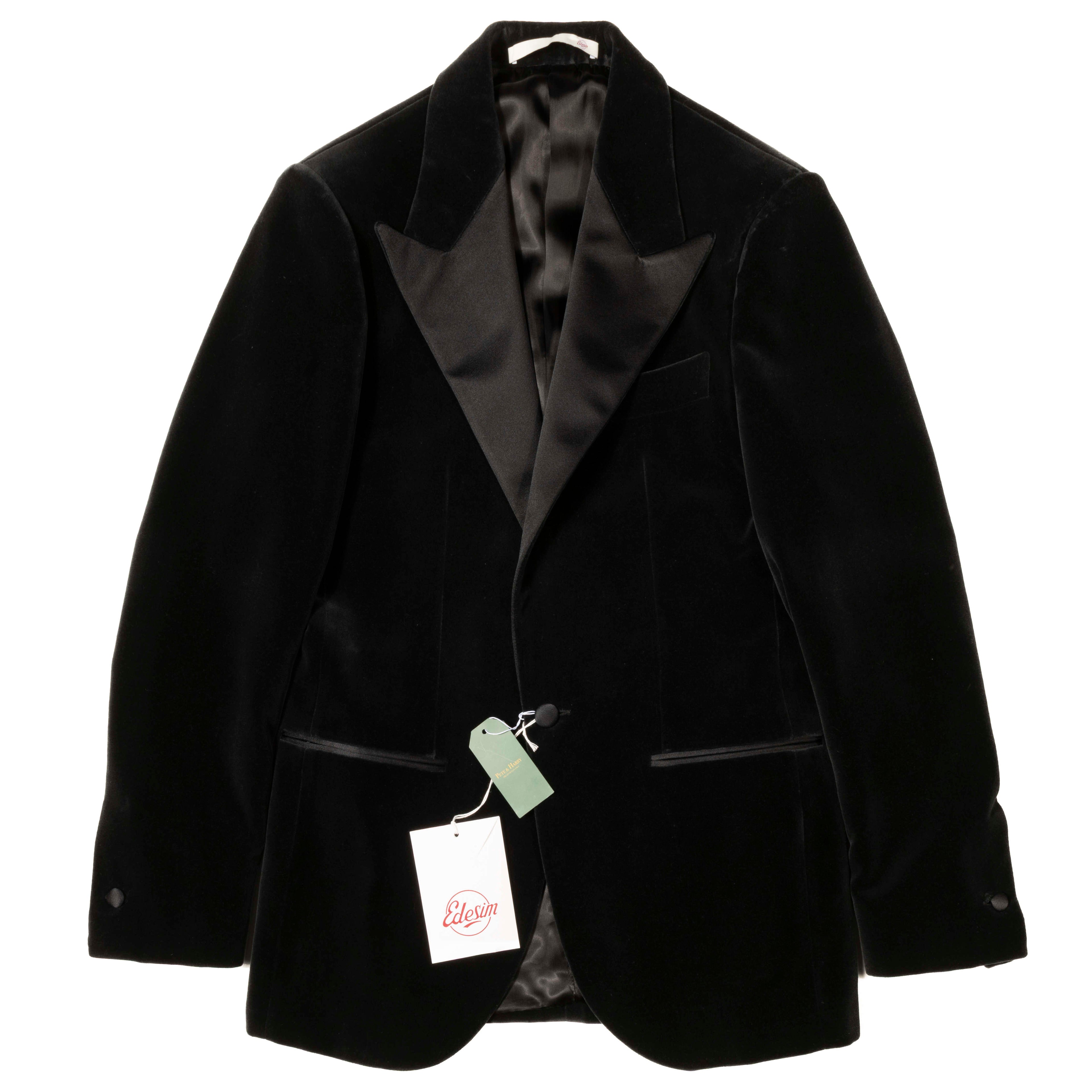 Neapolitan Hand Tailored Black Velvet Tuxedo Dinner Jacket