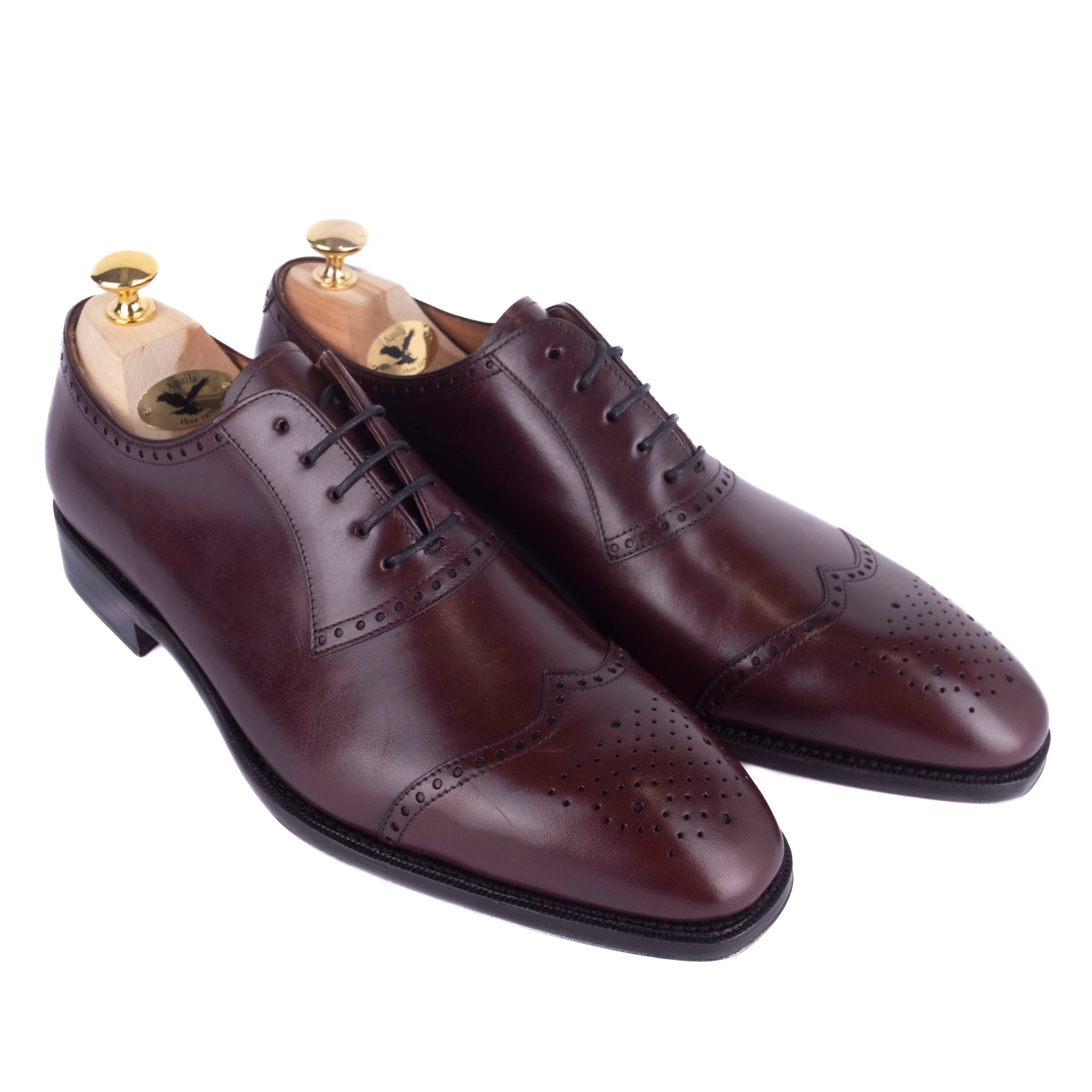 Box Calf Burgundy Cap Toe Brogue Oxfords