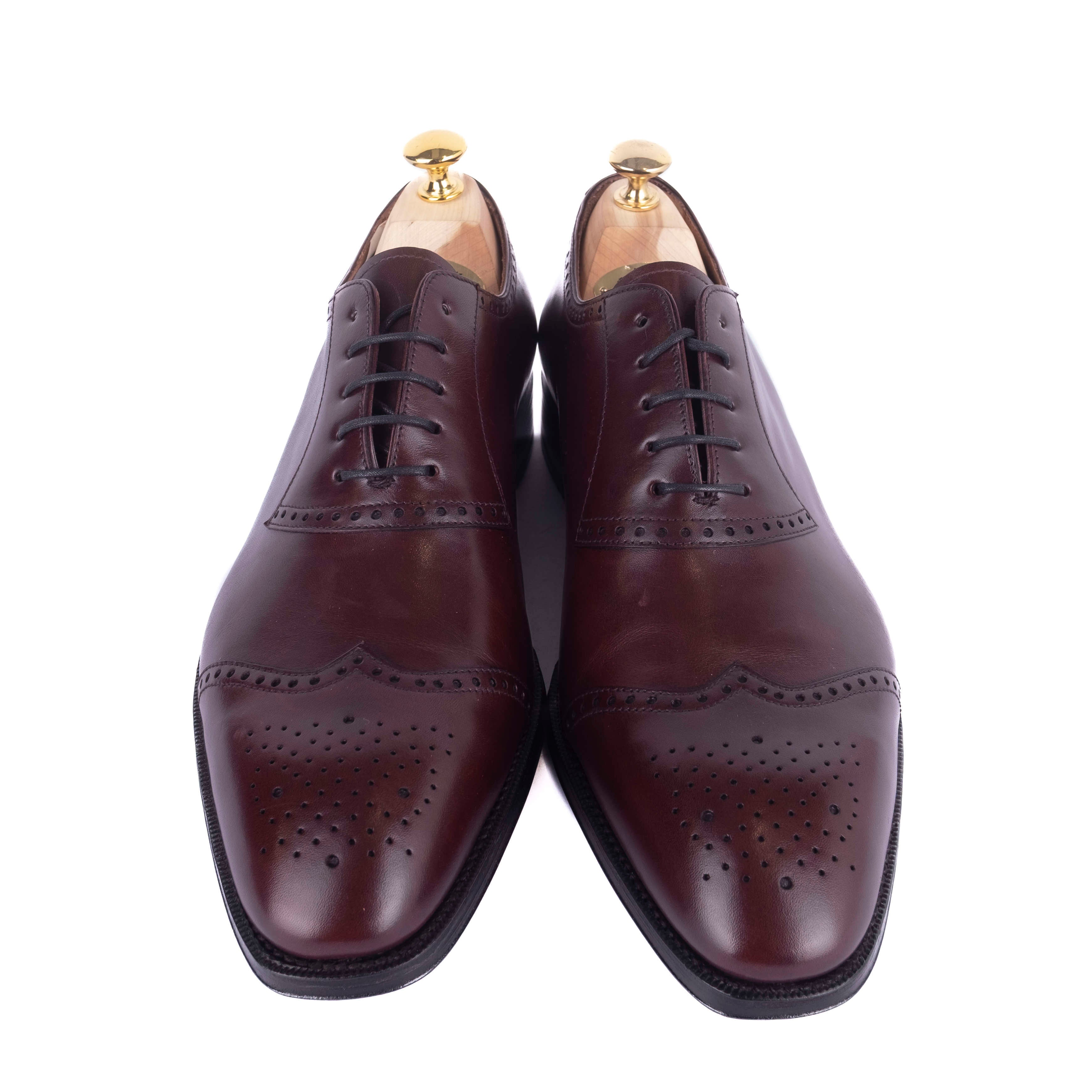 Box Calf Burgundy Cap Toe Brogue Oxfords