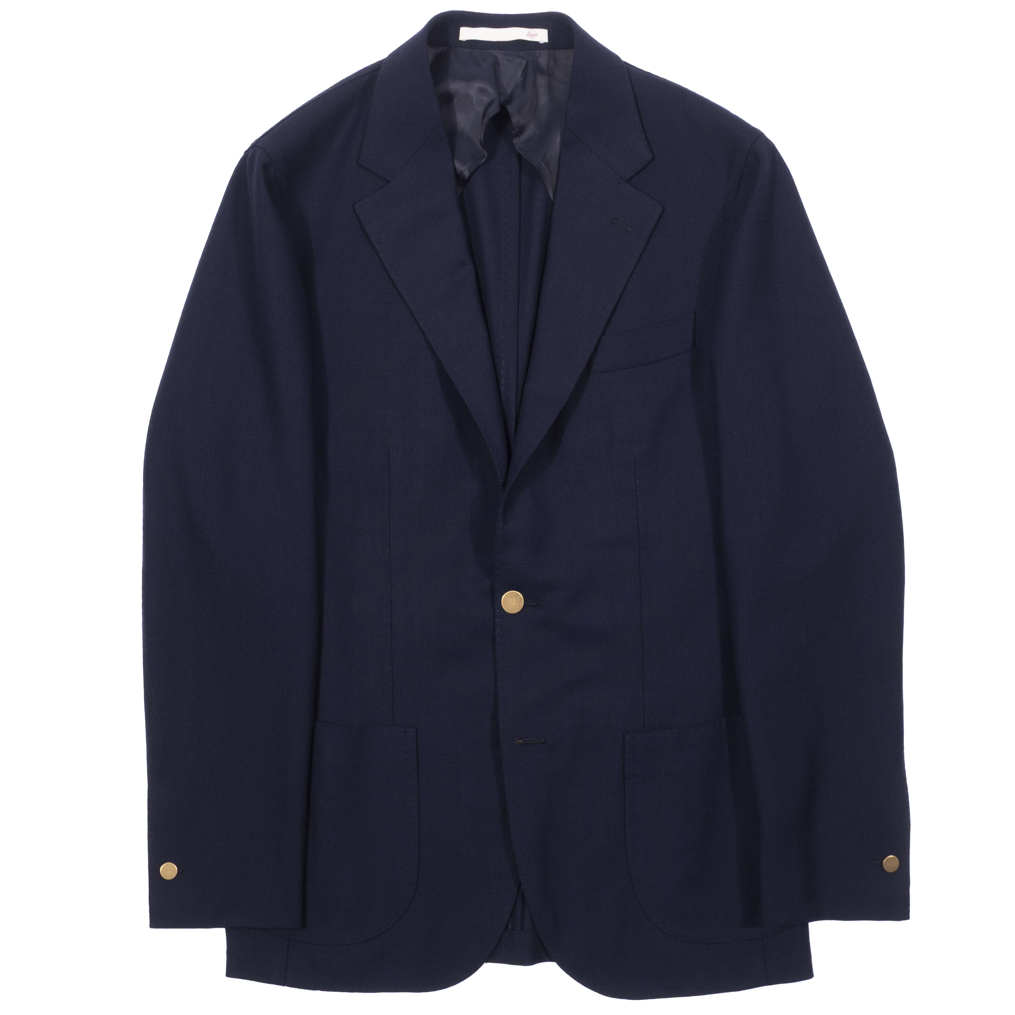 Napolitan Hand Tailored Drapers Hight Twist Wool Navy Club Blazer