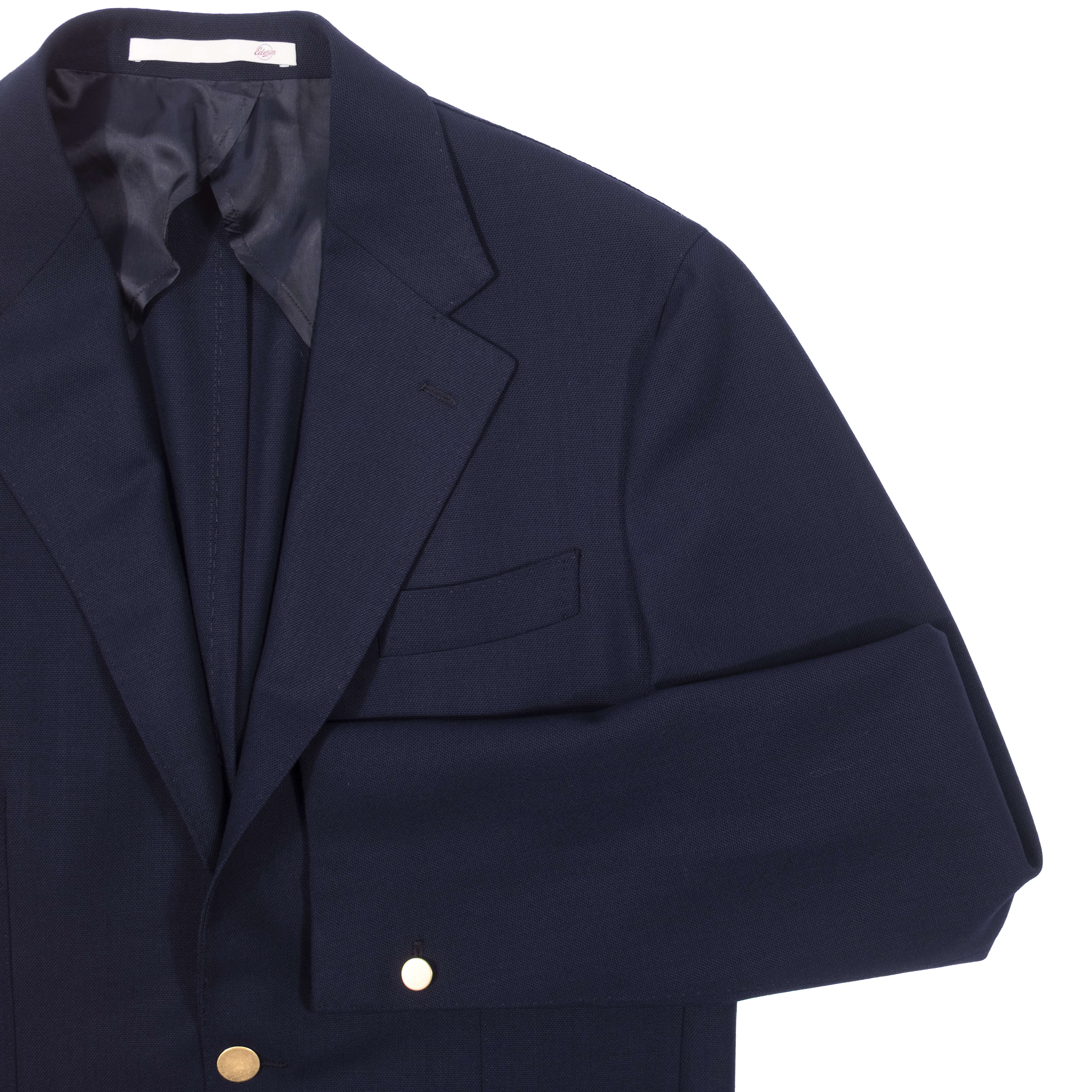 Napolitan Hand Tailored Drapers Hight Twist Wool Navy Club Blazer