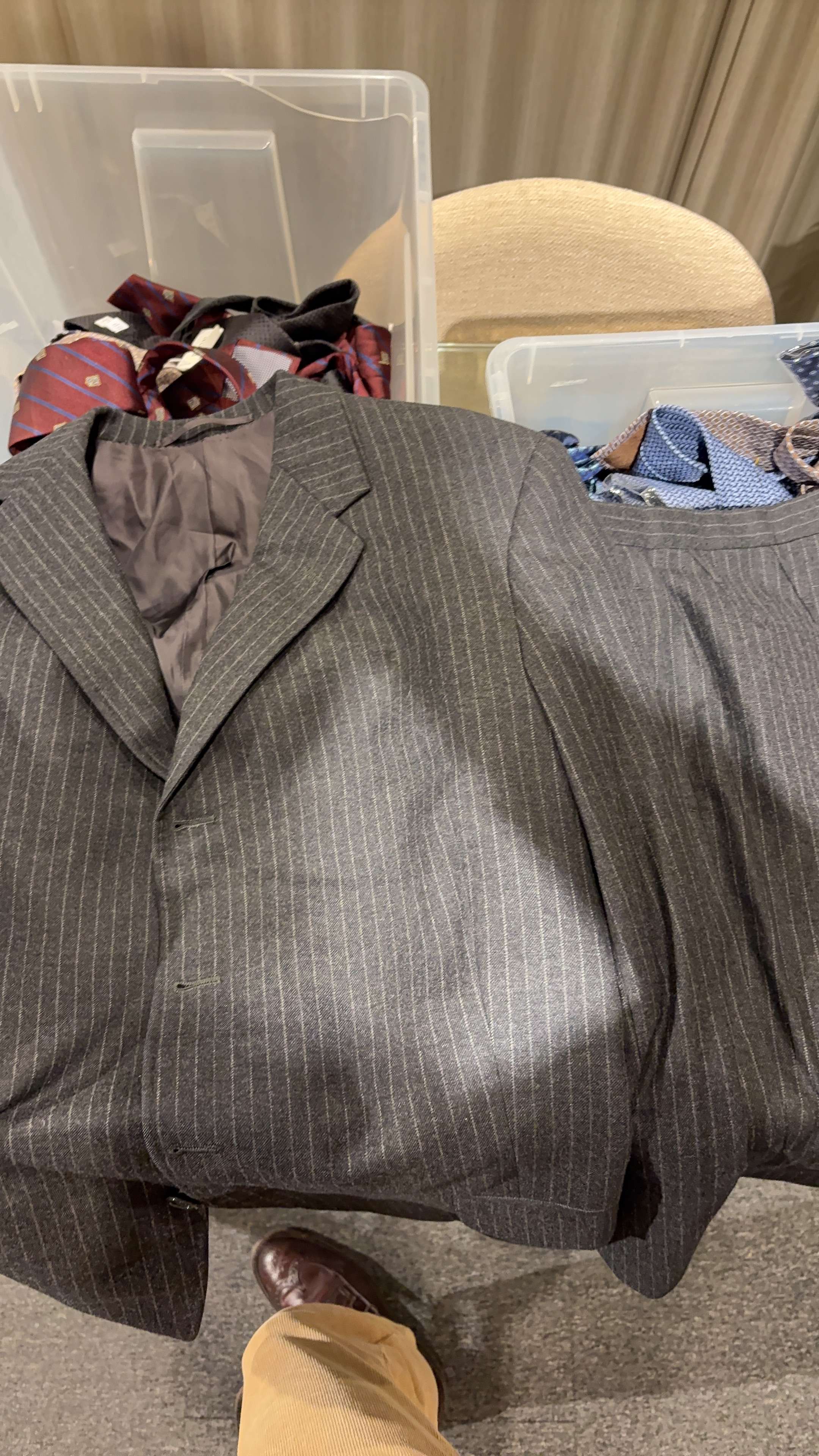 Charcoal Pinstriped 4 Button Suit