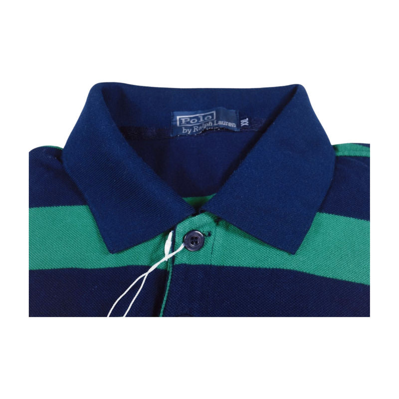 Polo Ralph Lauren Navy and Green Striped Polo Shirt Sz XXL