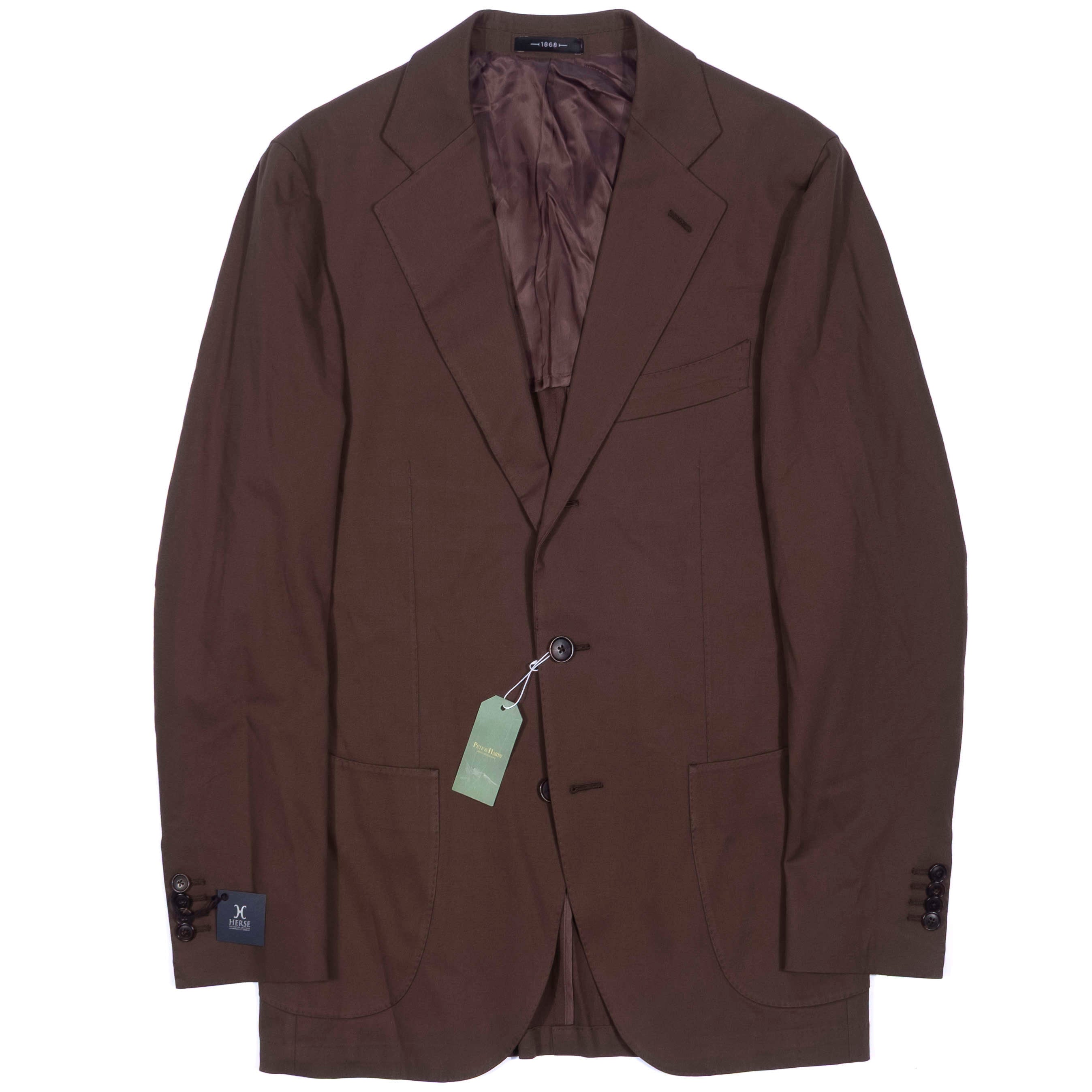 Herse Brown Cotton Suit, 48L