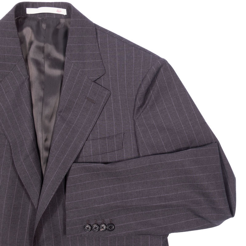 Eduardo de Simone Grey Chalk Striped Suit Sz 46