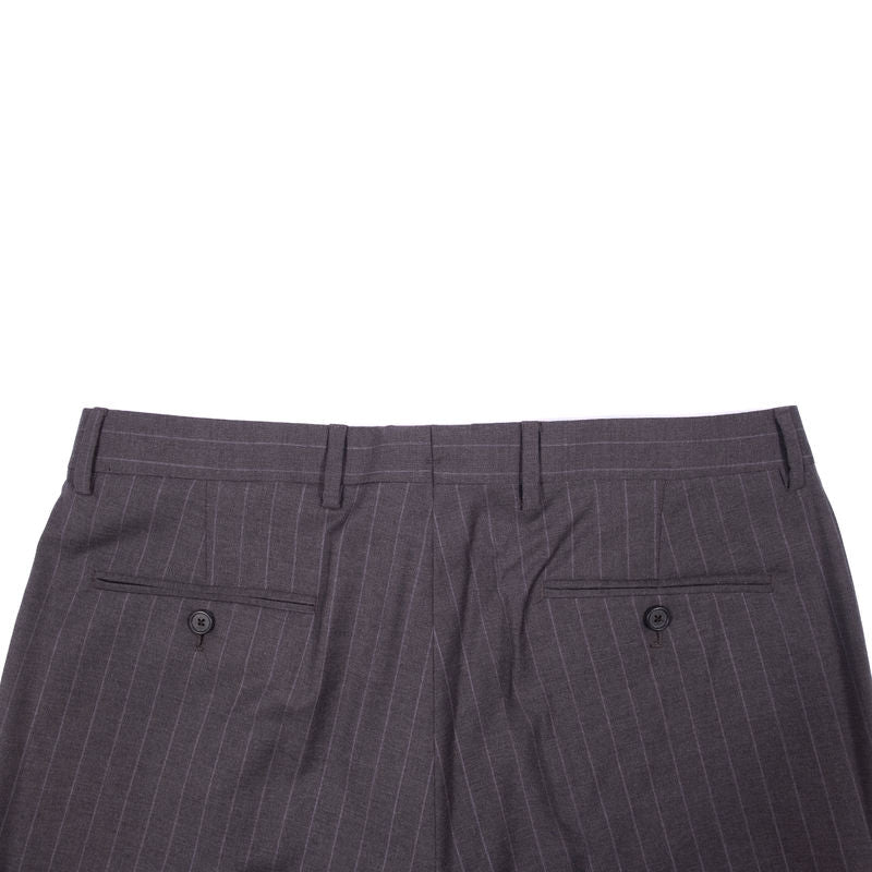 Neapolitan Hand Tailored Grey Chalk Striped Suit Sz 46