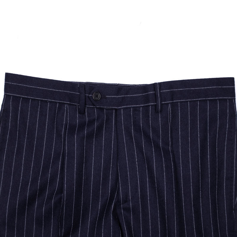 Est Retail Price 20 000 SEK - Eduardo de Simone Double Breasted Navy Pinstripe Flannel Suit Sz 48