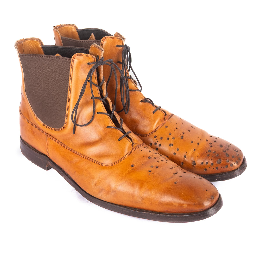 Light Brown Buckshot Brogue Boots