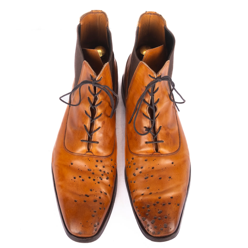 Light Brown Buckshot Brogue Boots