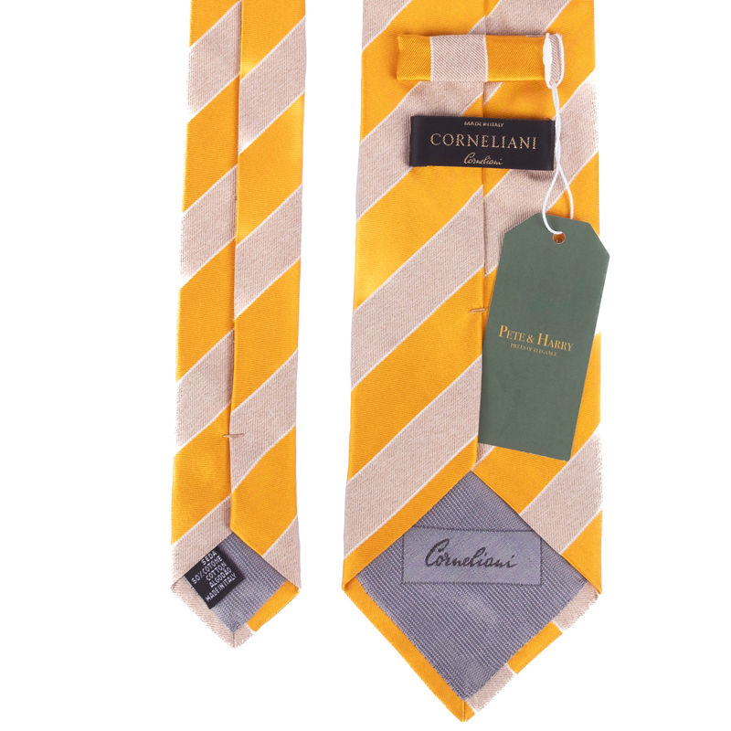 Yellow and Silver Stripe Tie