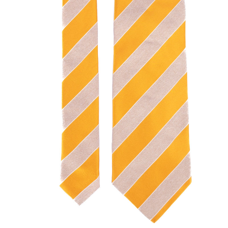 Yellow and Silver Stripe Tie